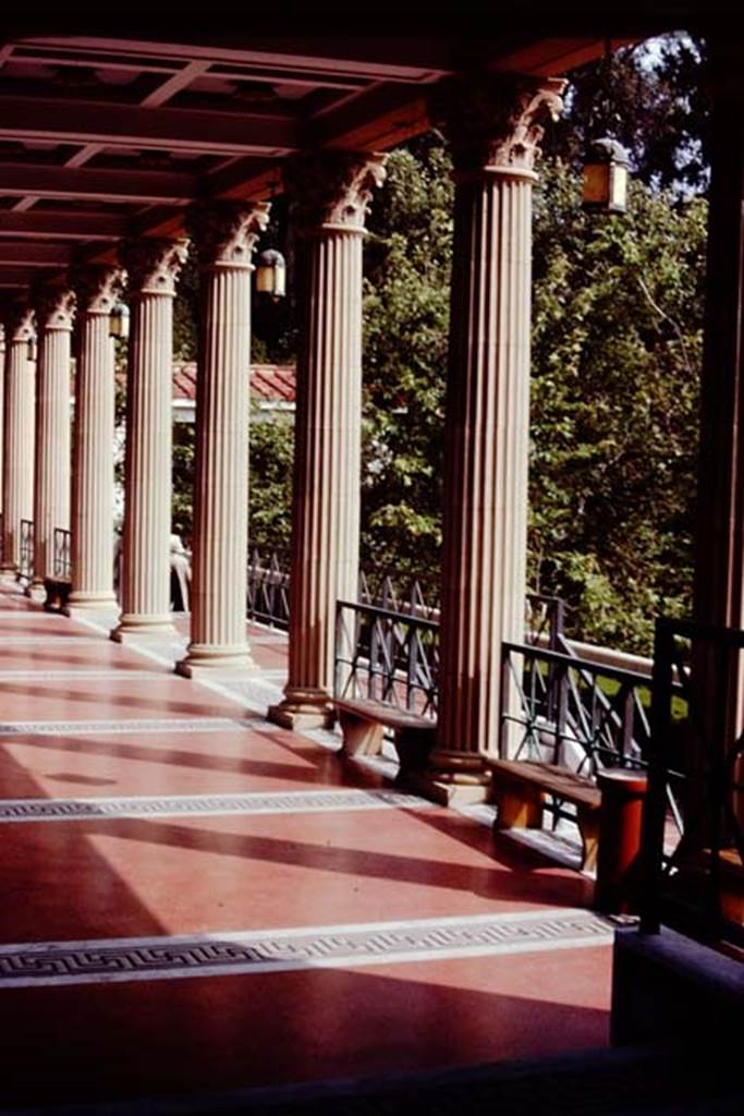 Getty Villa, Malibu, Spring 1982. Portico. Photo by Stanley A. Jashemski.
Source: The Wilhelmina and Stanley A. Jashemski archive in the University of Maryland Library, Special Collections (See collection page) and made available under the Creative Commons Attribution-Non Commercial License v.4. See Licence and use details.
J80f0422